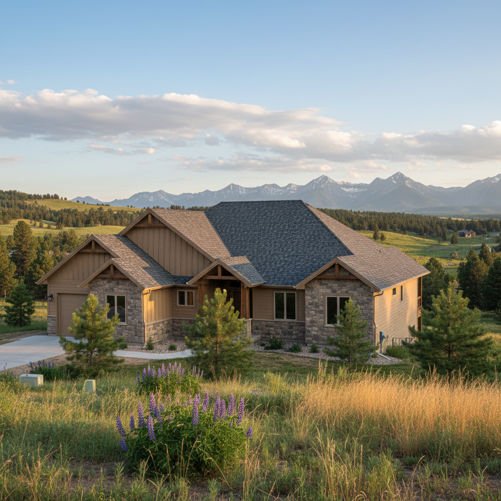 Completed new construction roofing work at a residential property in Bozeman, MT