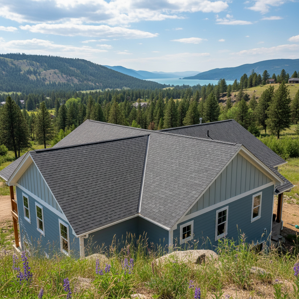 Completed new construction roofing work at a residential property in Polson, MT