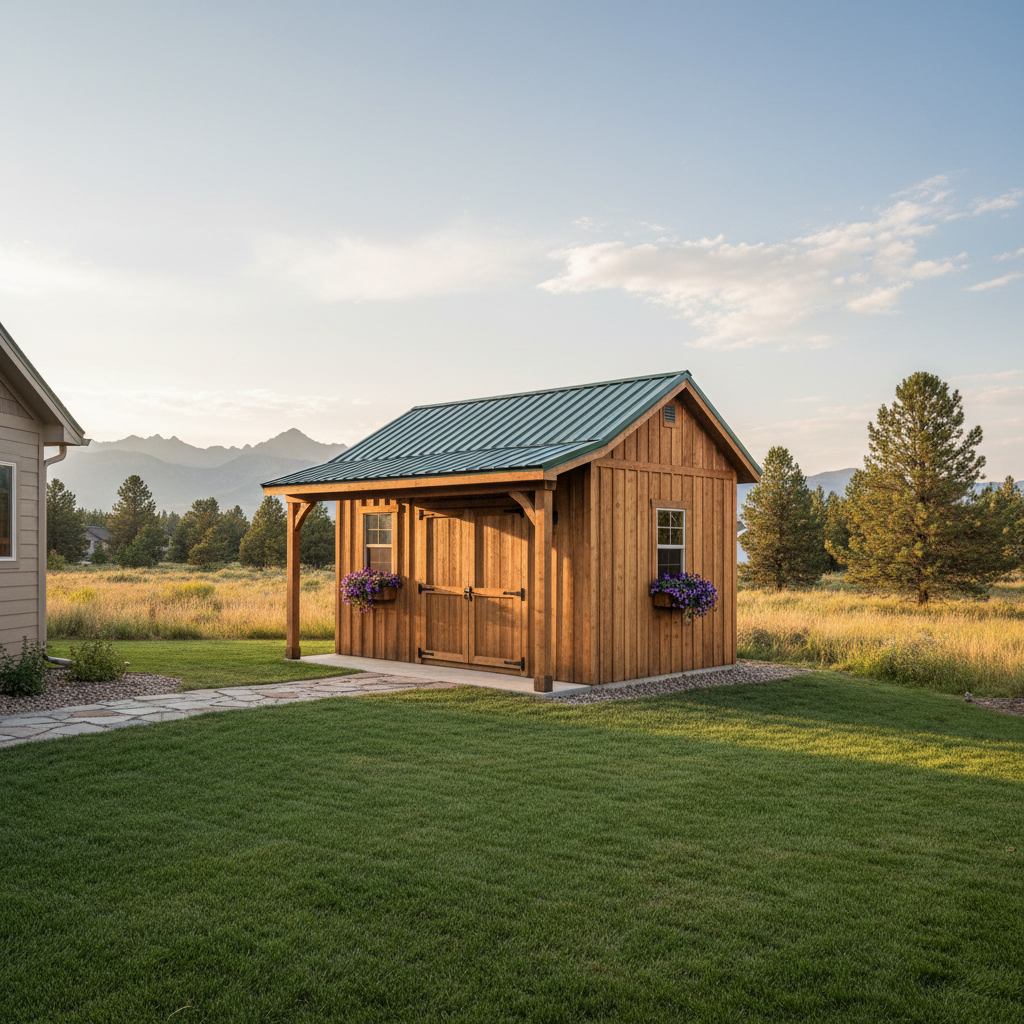 Completed custom shed design work at a residential property in Billings, MT