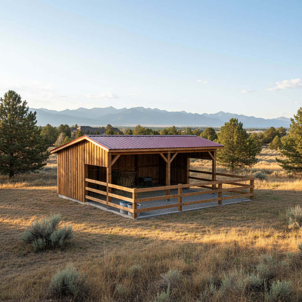 Completed livestock shelters work at a residential property in Billings, MT
