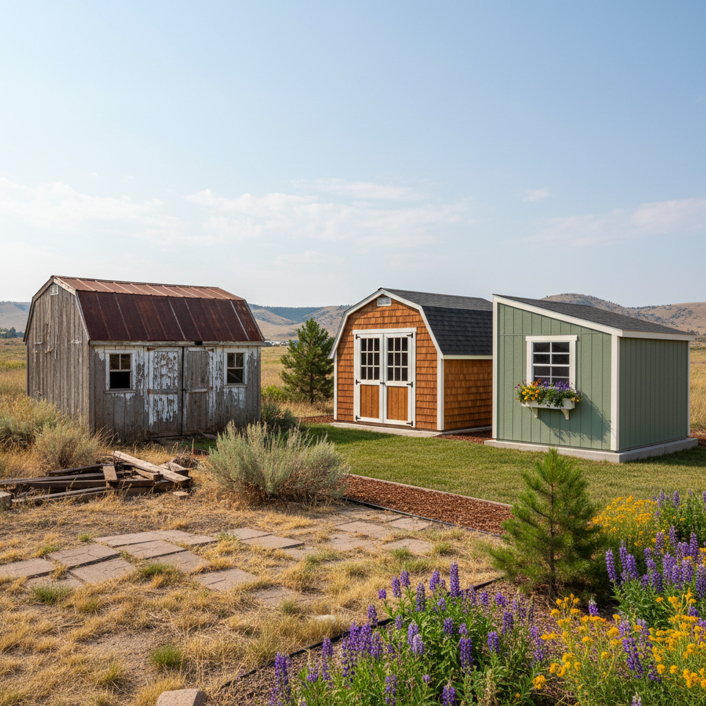 Completed garden sheds work at a residential property in Billings, MT