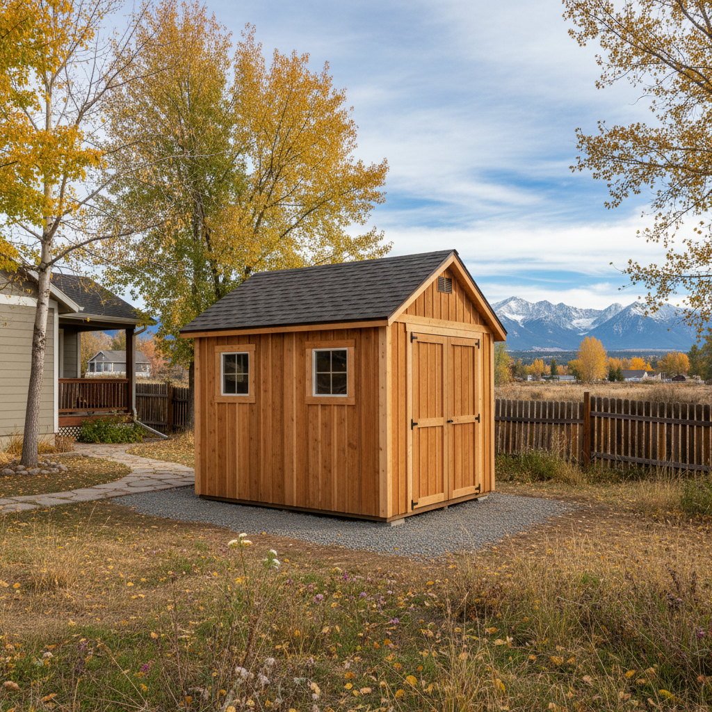 Completed storage sheds work at a residential property in Missoula, MT