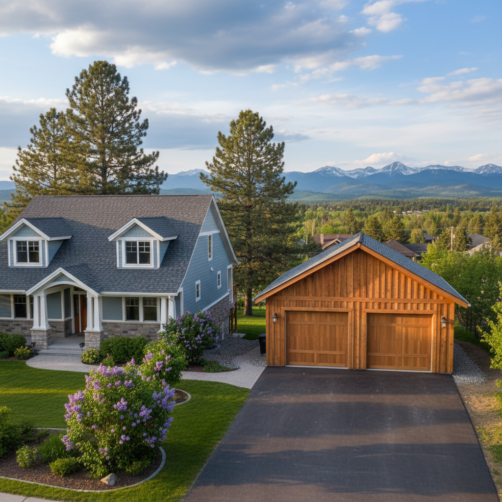 Completed garages work at a residential property in Missoula, MT