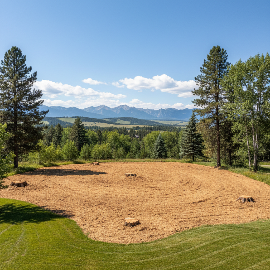 Completed land clearing work at a residential property in Helena, MT