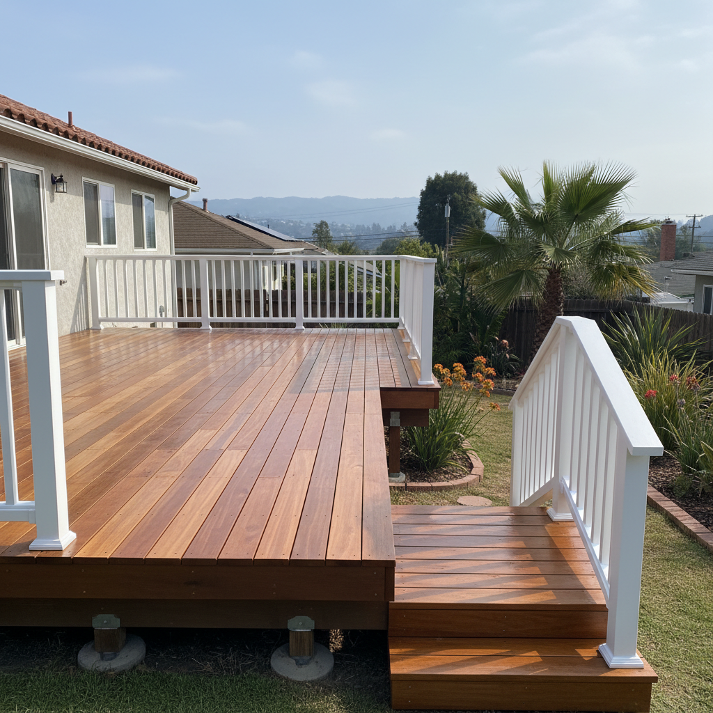 Completed deck painting & staining work at a residential property in Long Beach, CA