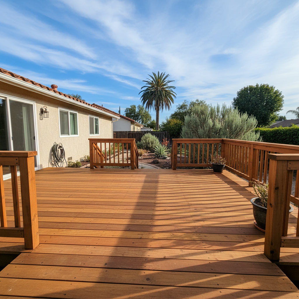 Completed deck repair work at a residential property in Hawthorne, CA