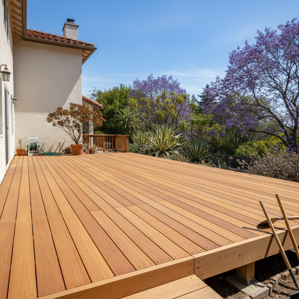 Completed deck repair work at a residential property in Los Angeles, CA