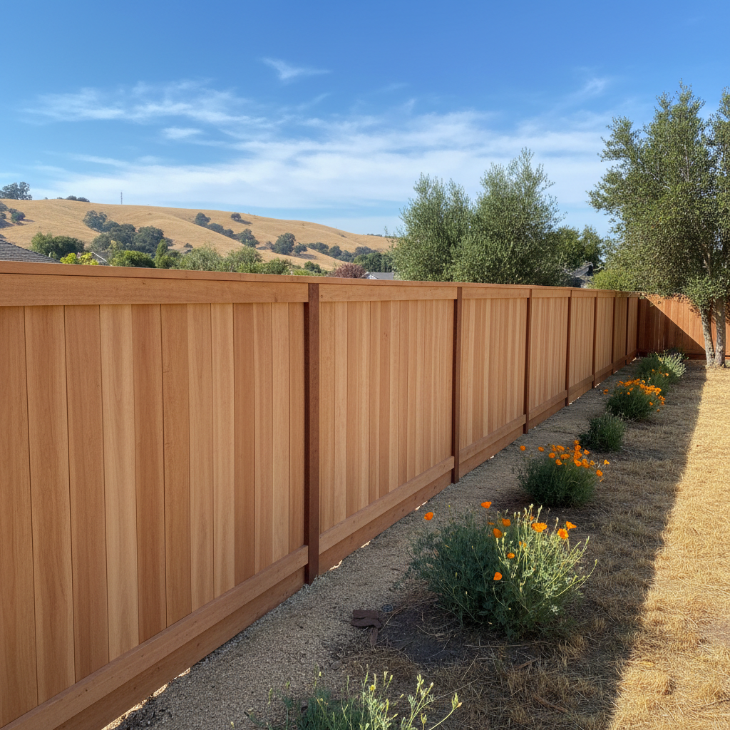 Completed privacy fence installation work at a residential property in Benicia, CA