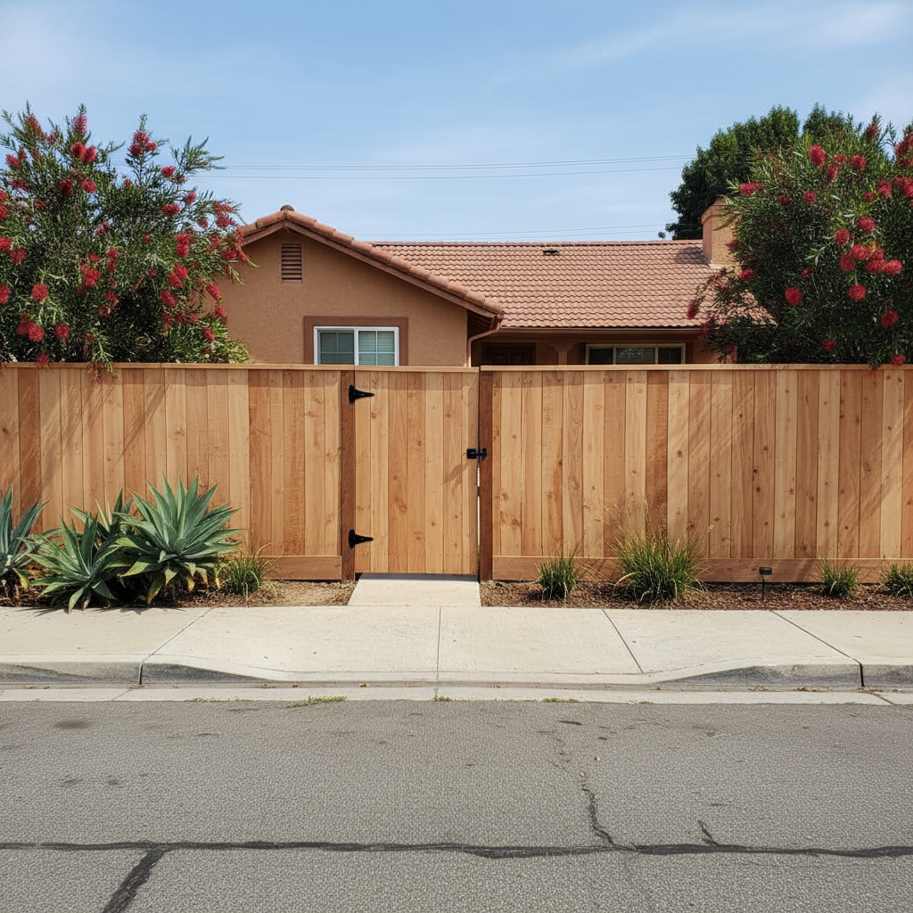 Completed gate installation work at a residential property in Garden Grove, CA