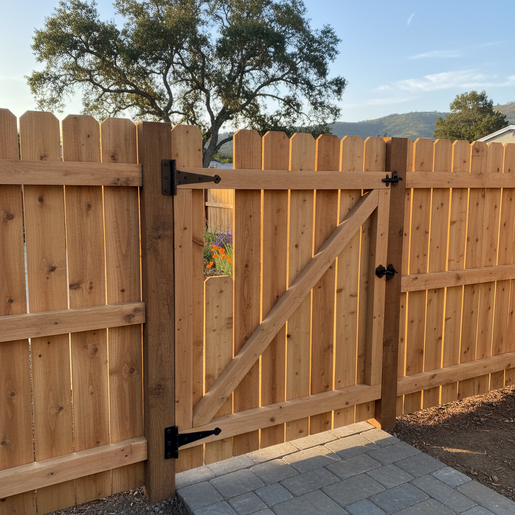 Completed gate installation work at a residential property in Benicia, CA