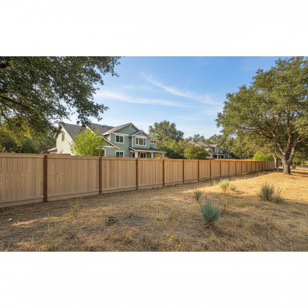 Completed fence painting work at a residential property in Auburn, CA