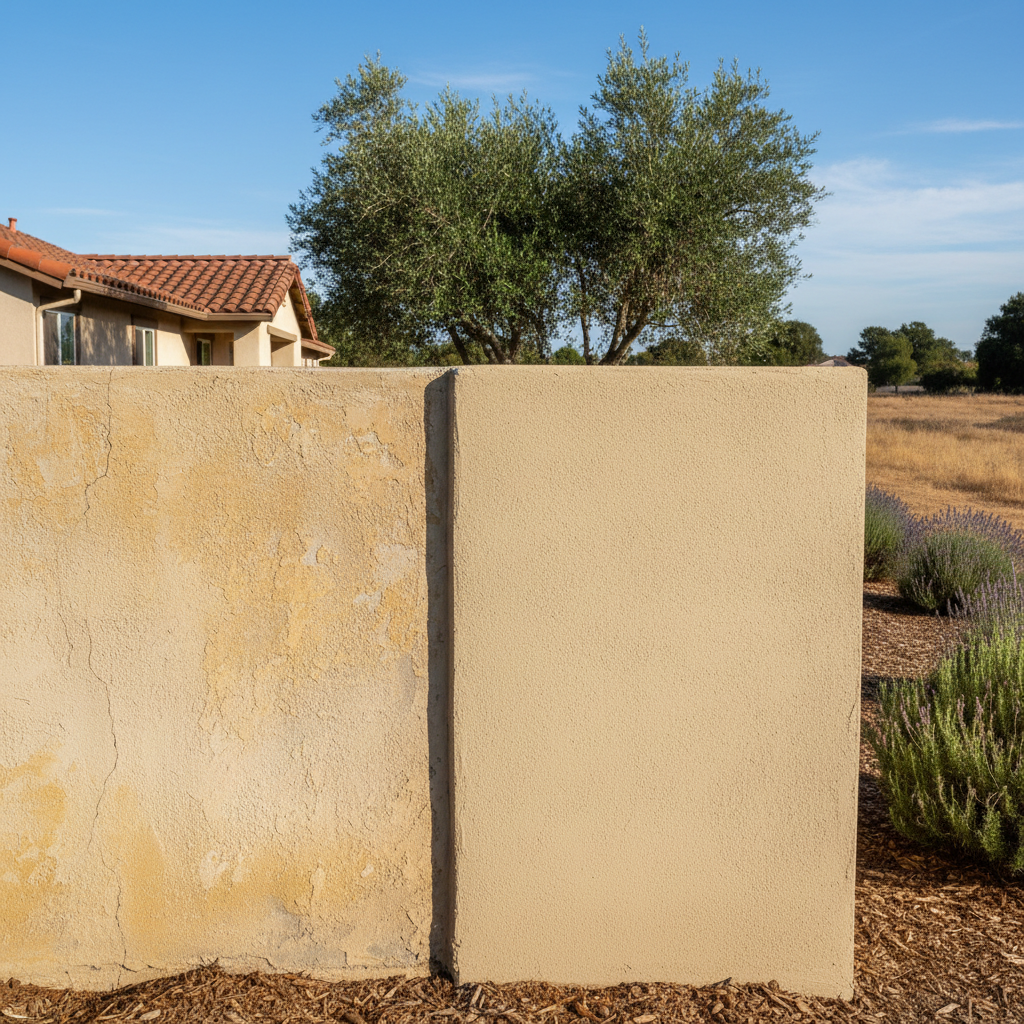 Completed stucco replacement work at a residential property in San Jose, CA