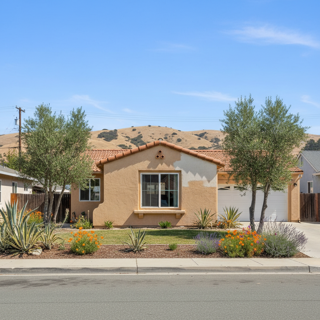 Completed stucco repair work at a residential property in Salinas, CA