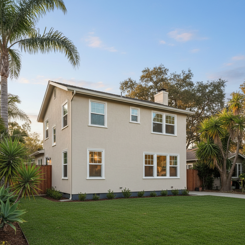 Completed stucco removal work at a residential property in San Leandro, CA