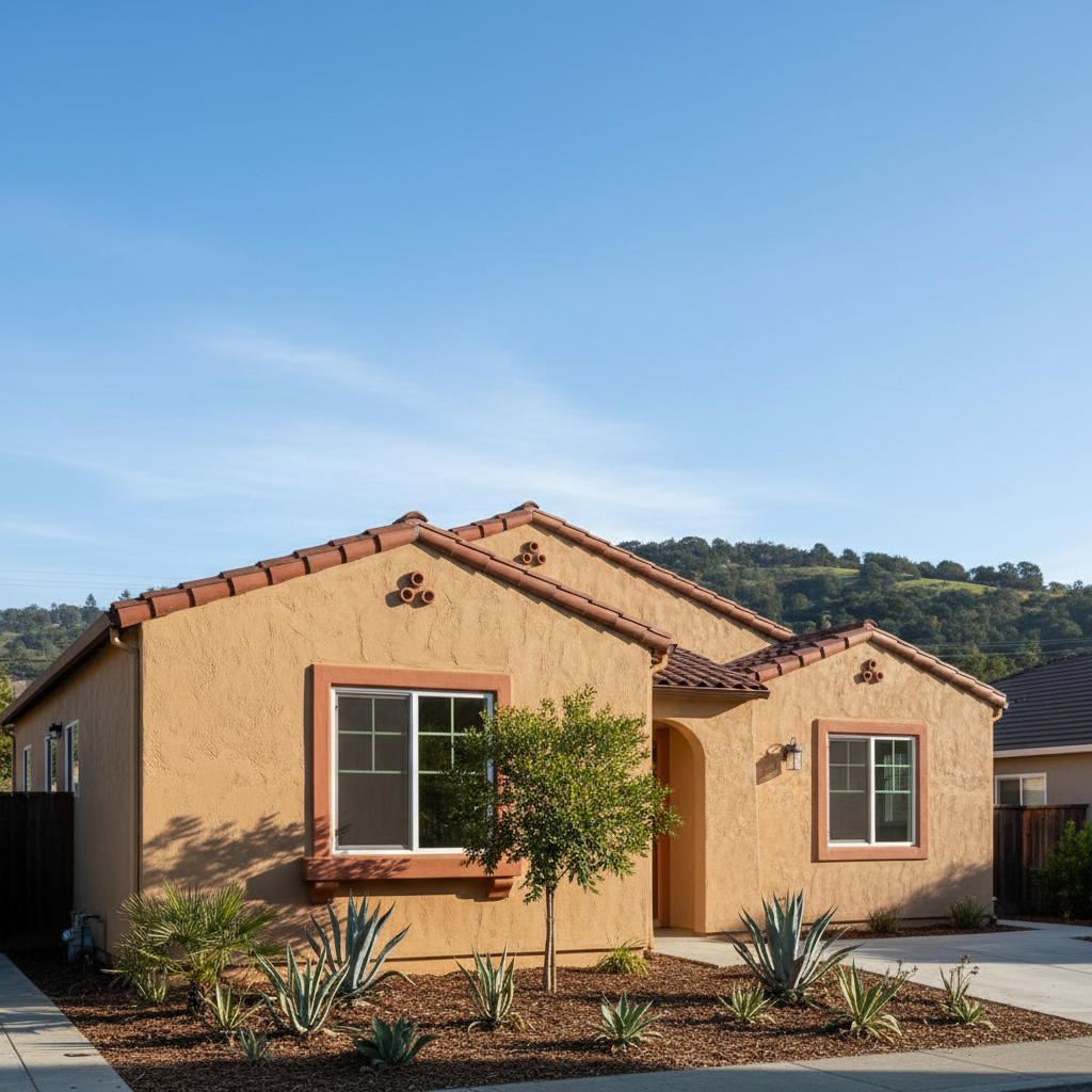 Completed stucco painting work at a residential property in Watsonville, CA