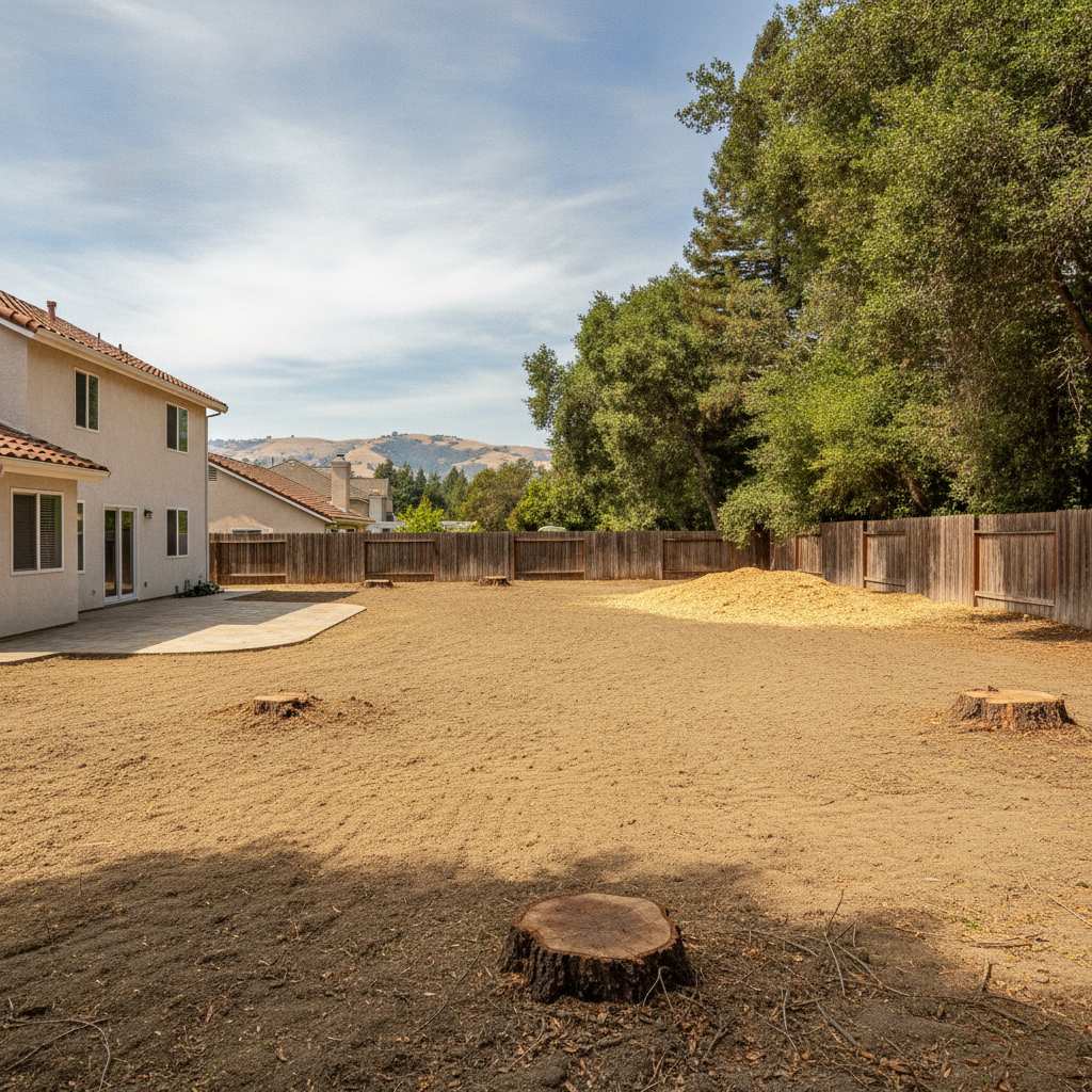 Completed lot clearing work at a residential property in Menlo Park, CA
