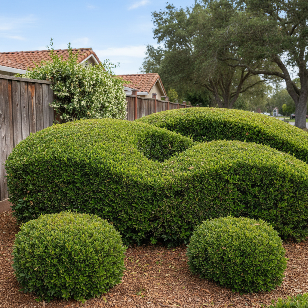 Completed shrub & bush trimming work at a residential property in Hayward, CA