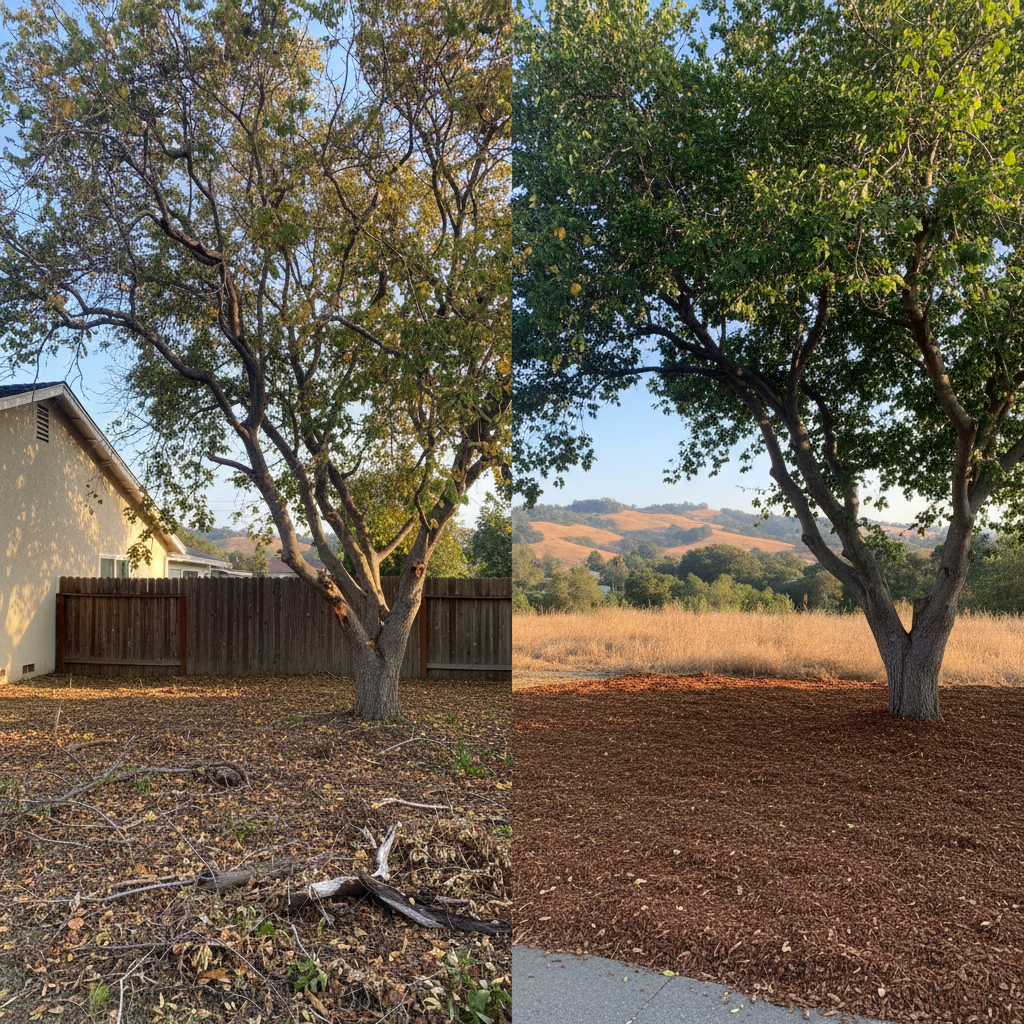 Completed tree health & care work at a residential property in Hayward, CA