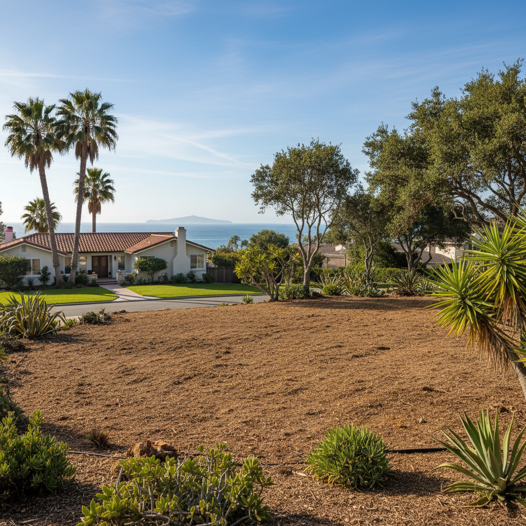 Completed land clearing work at a residential property in Newport Beach, CA