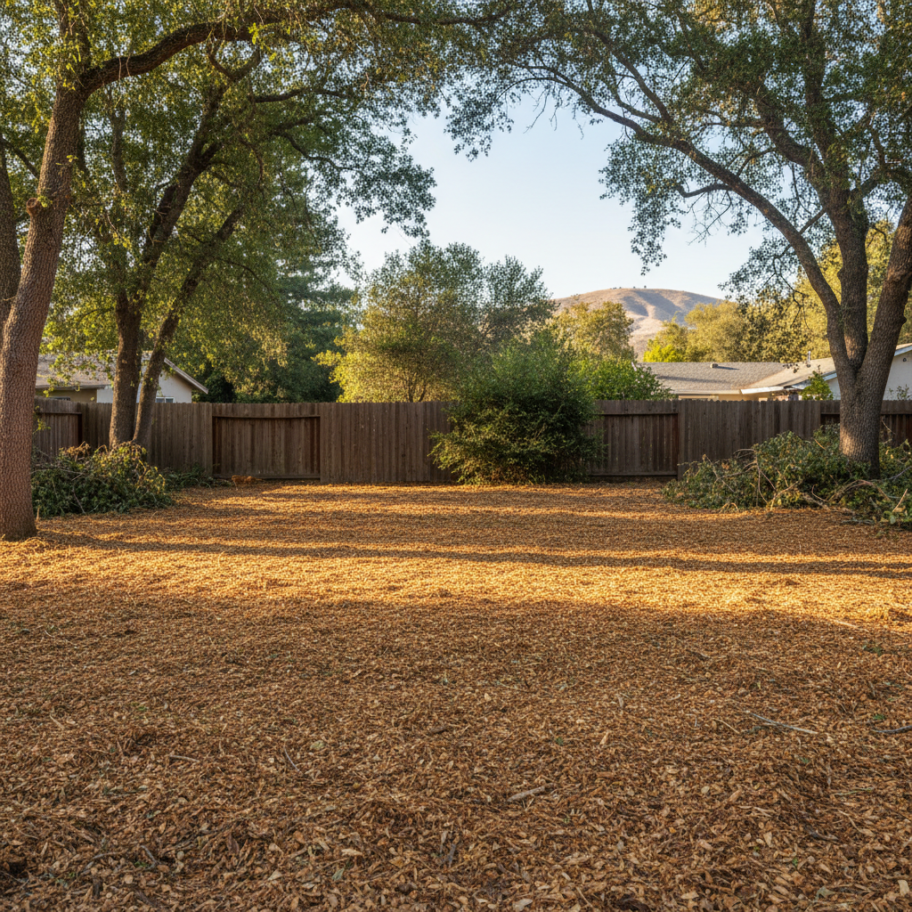 Completed land clearing work at a residential property in Oakland, CA