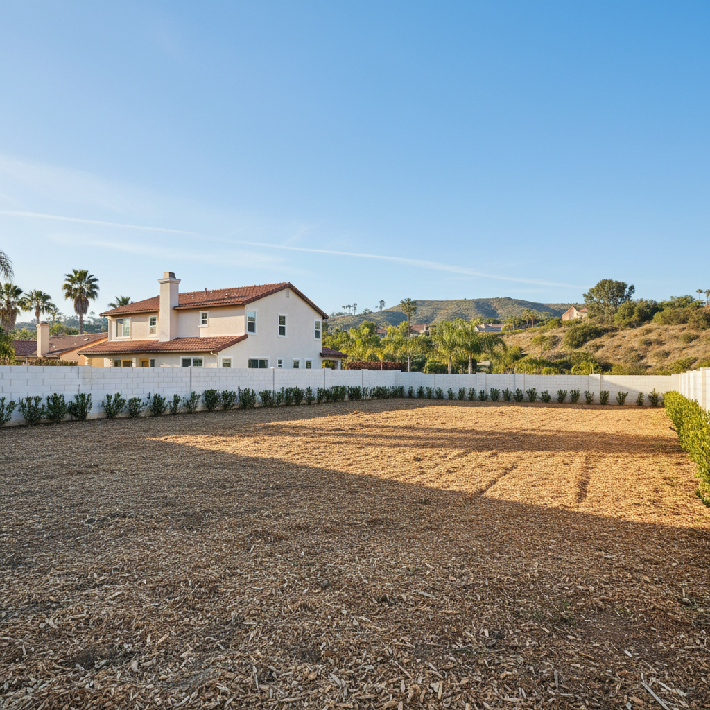 Completed lot clearing work at a residential property in Newport Beach, CA