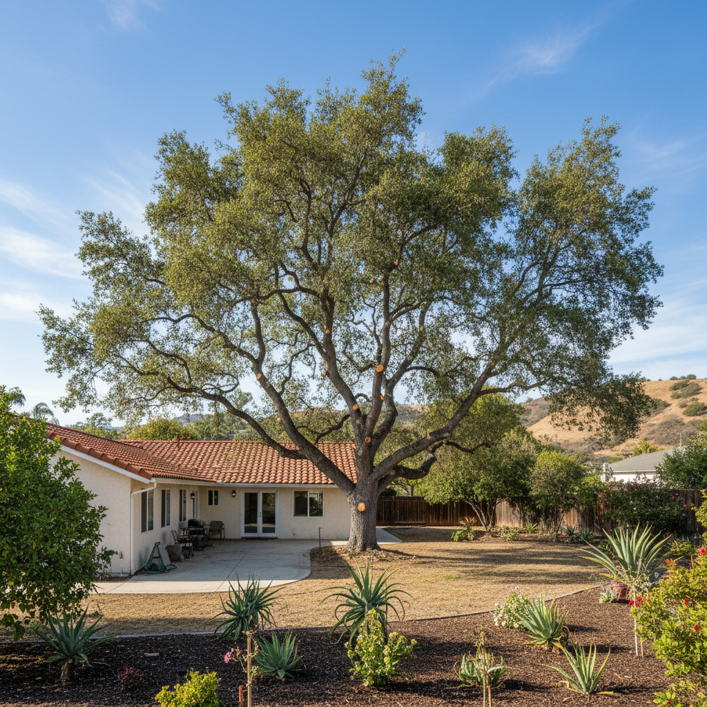 Completed tree pruning work at a residential property in Hawthorne, CA