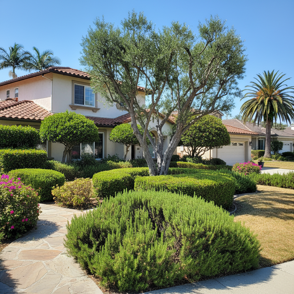 Completed shrub & bush trimming work at a residential property in Newport Beach, CA