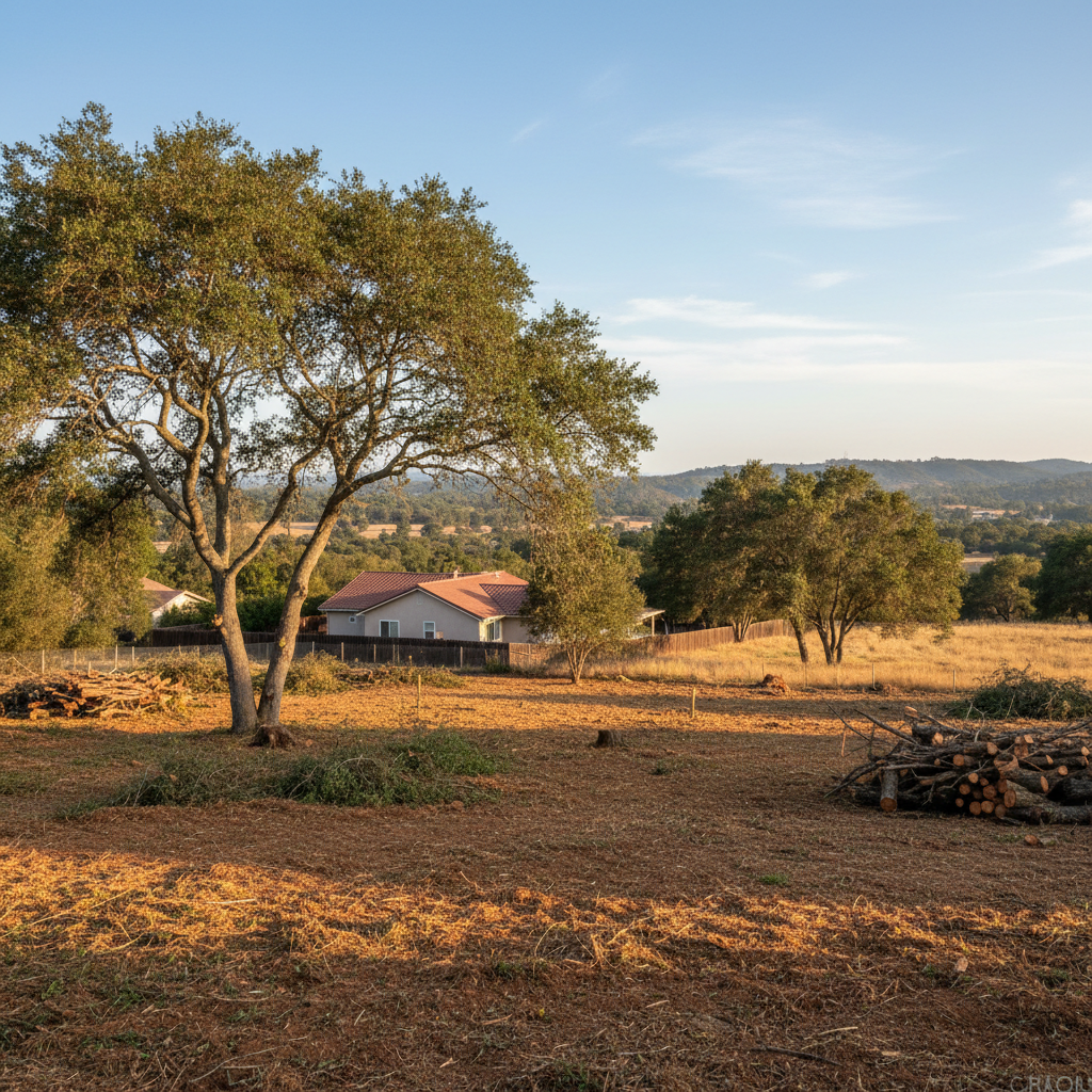 Completed land clearing work at a residential property in Fairfield, CA