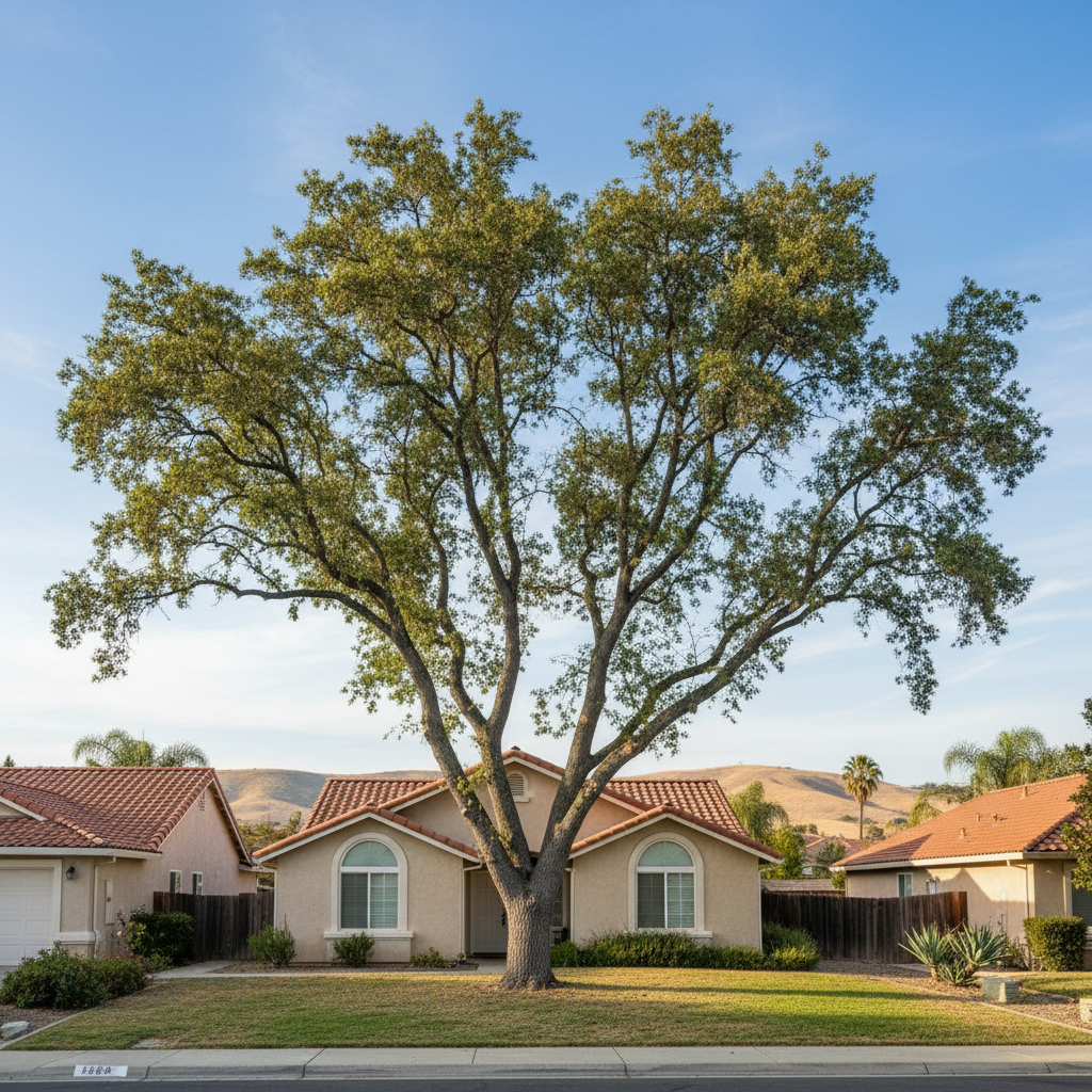 Completed tree pruning work at a residential property in Fairfield, CA