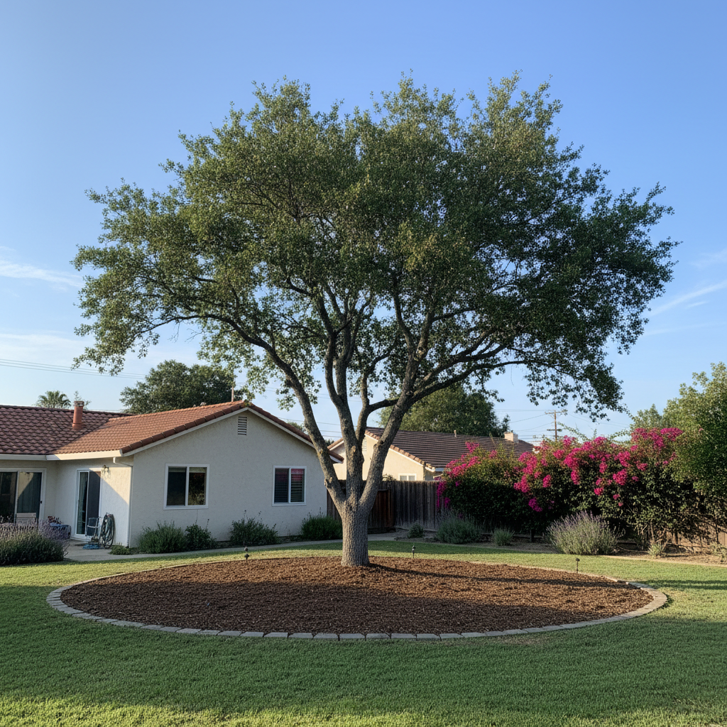 Completed tree trimming work at a residential property in Fairfield, CA