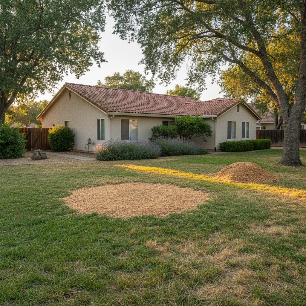 Completed stump grinding & removal work at a residential property in Davis, CA