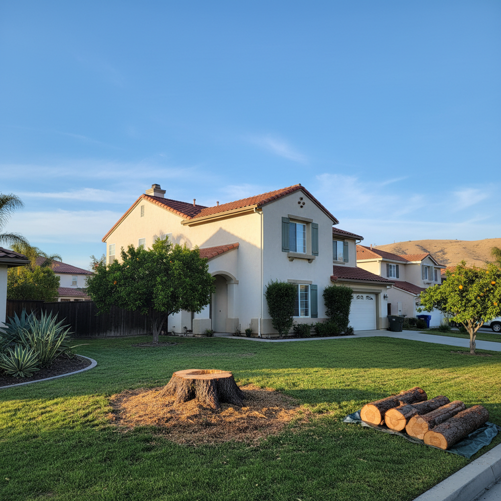 Completed emergency tree removal work at a residential property in Camarillo, CA
