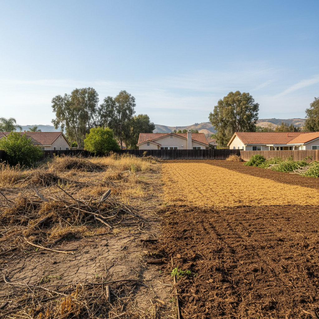 Completed land clearing work at a residential property in Camarillo, CA