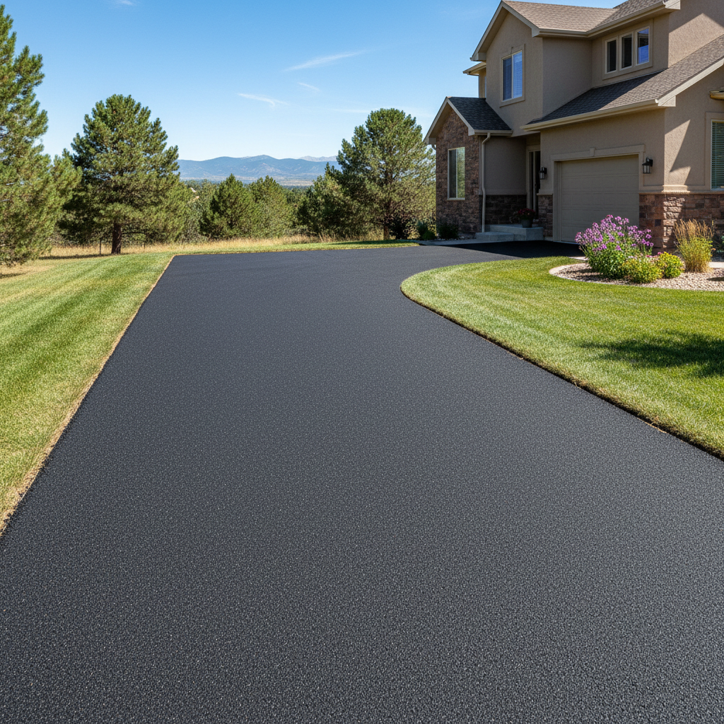 Completed residential asphalt work at a residential property in Aurora, CO
