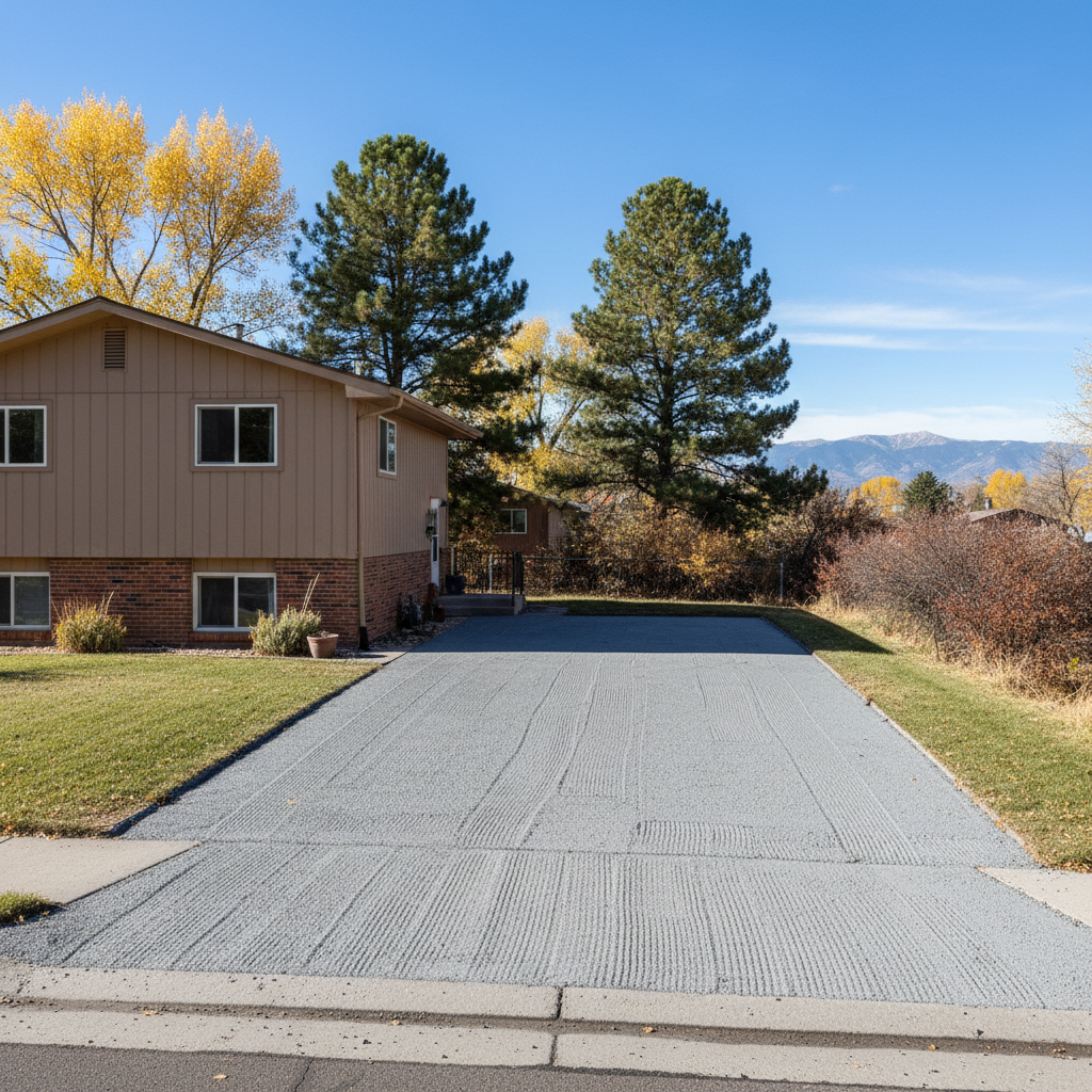 Completed asphalt milling work at a residential property in Denver, CO