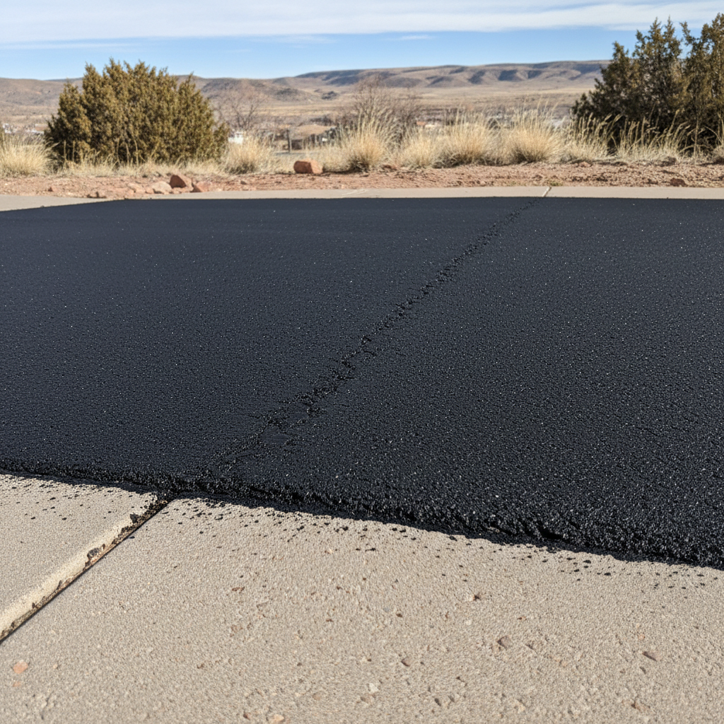 Completed asphalt sealcoating work at a residential property in Pueblo, CO