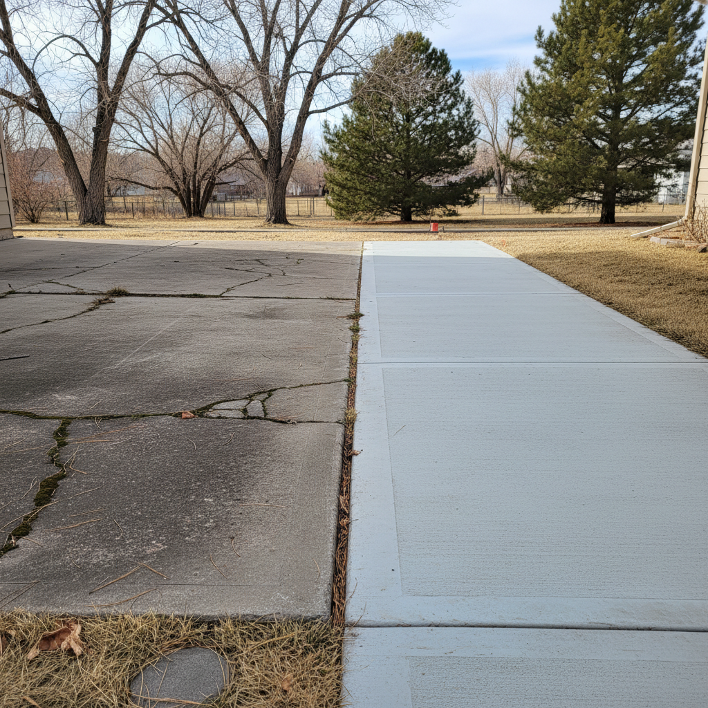 Completed concrete flatwork work at a residential property in Westminster, CO