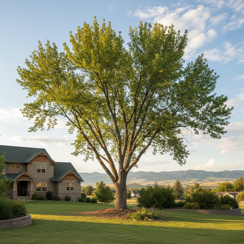 Completed tree pruning work at a residential property in Great Falls, MT