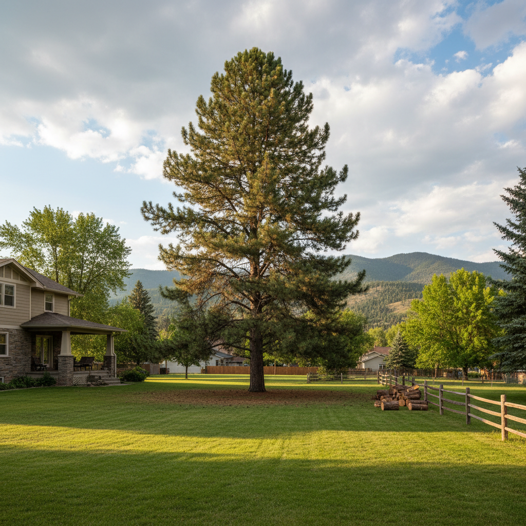 Completed tree trimming work at a residential property in Missoula, MT