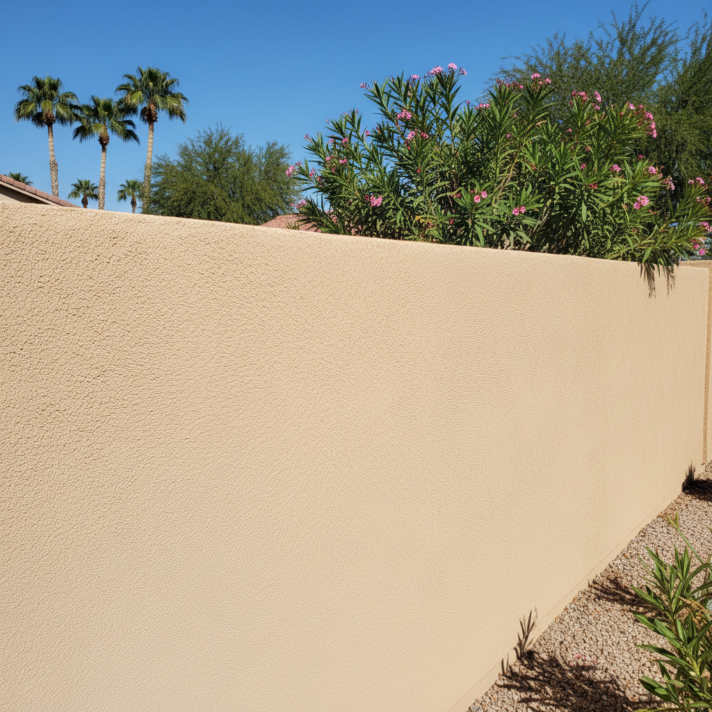 Completed stucco installation work at a residential property in Las Vegas, NV