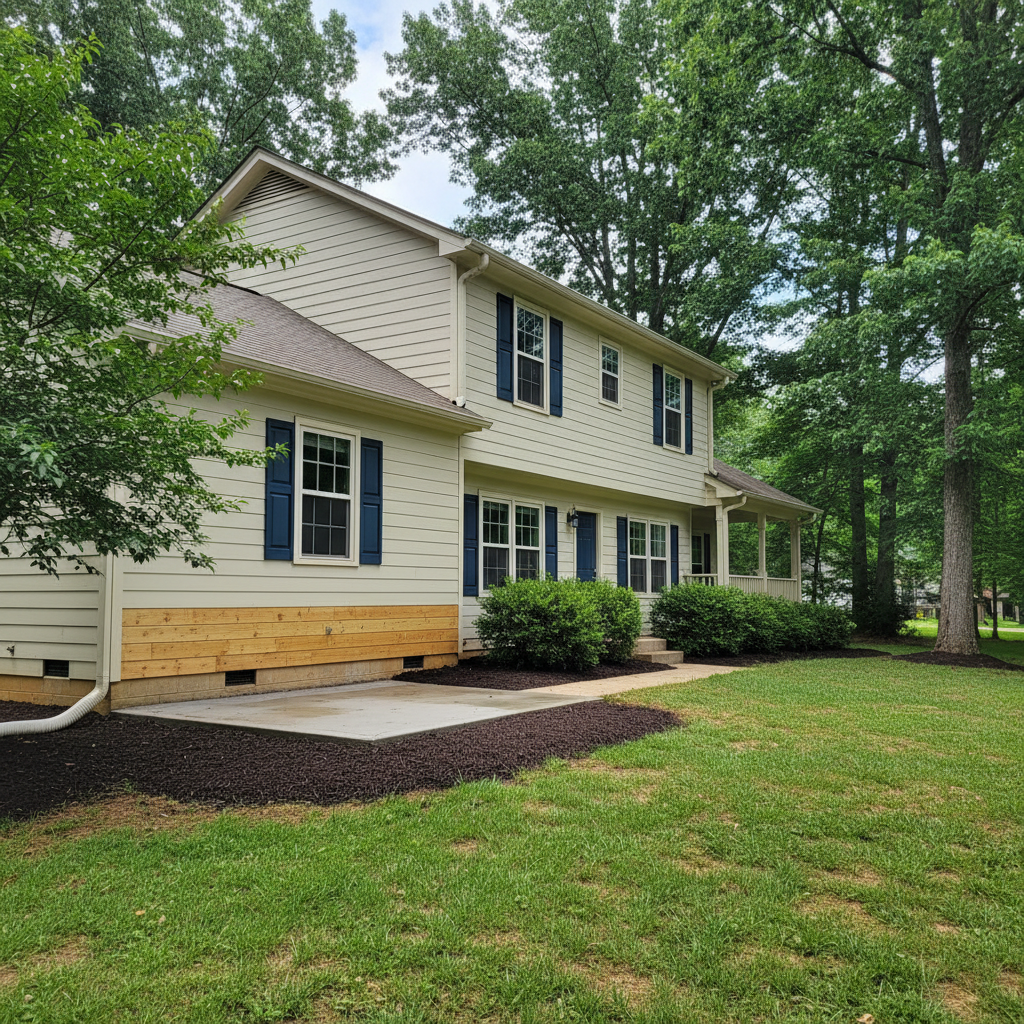 Completed water damage restoration work at a residential property in Lexington, NC