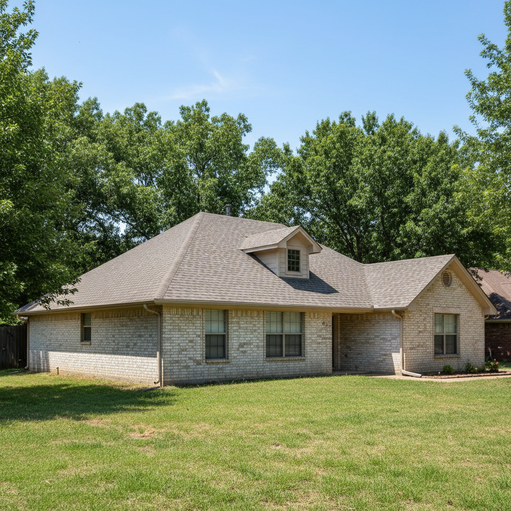 Completed roof installation work at a residential property in Moore, OK