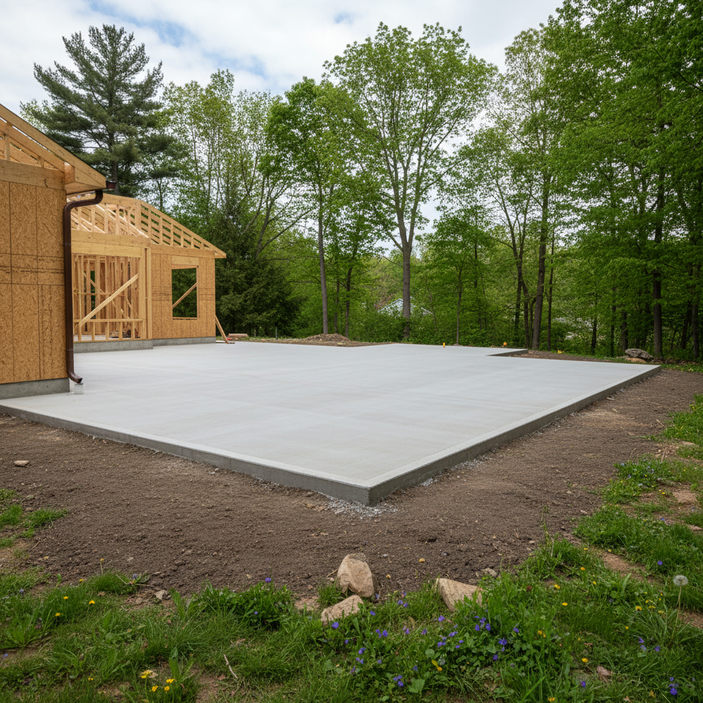 Completed concrete foundations work at a residential property in Macungie, PA