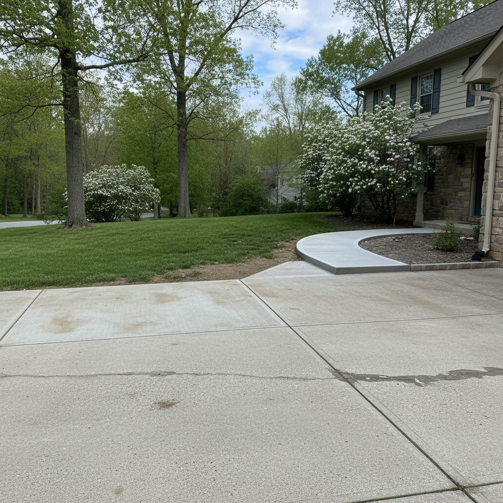 Completed concrete repair work at a residential property in Macungie, PA