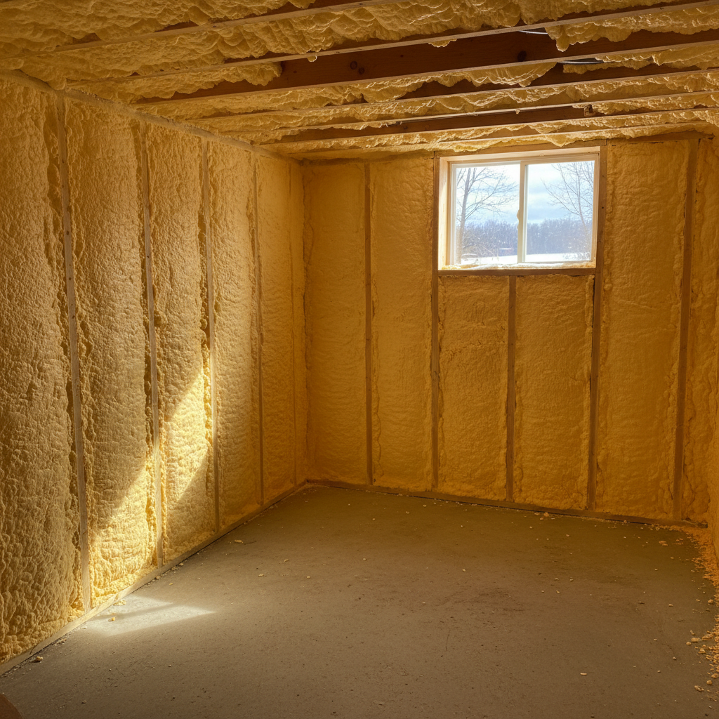 Completed closed cell spray foam work at a residential property in Philadelphia, PA