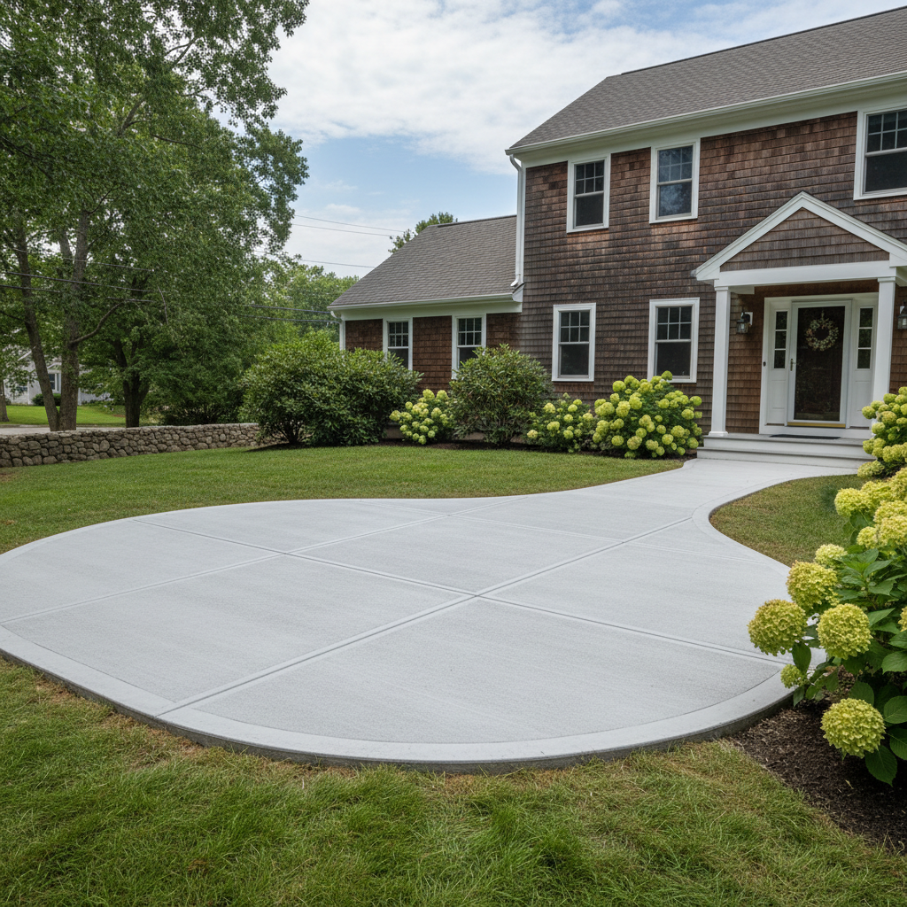 Completed concrete installation work at a residential property in Pawtucket, RI