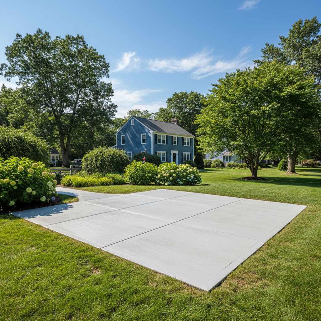 Completed concrete flatwork work at a residential property in Providence, RI