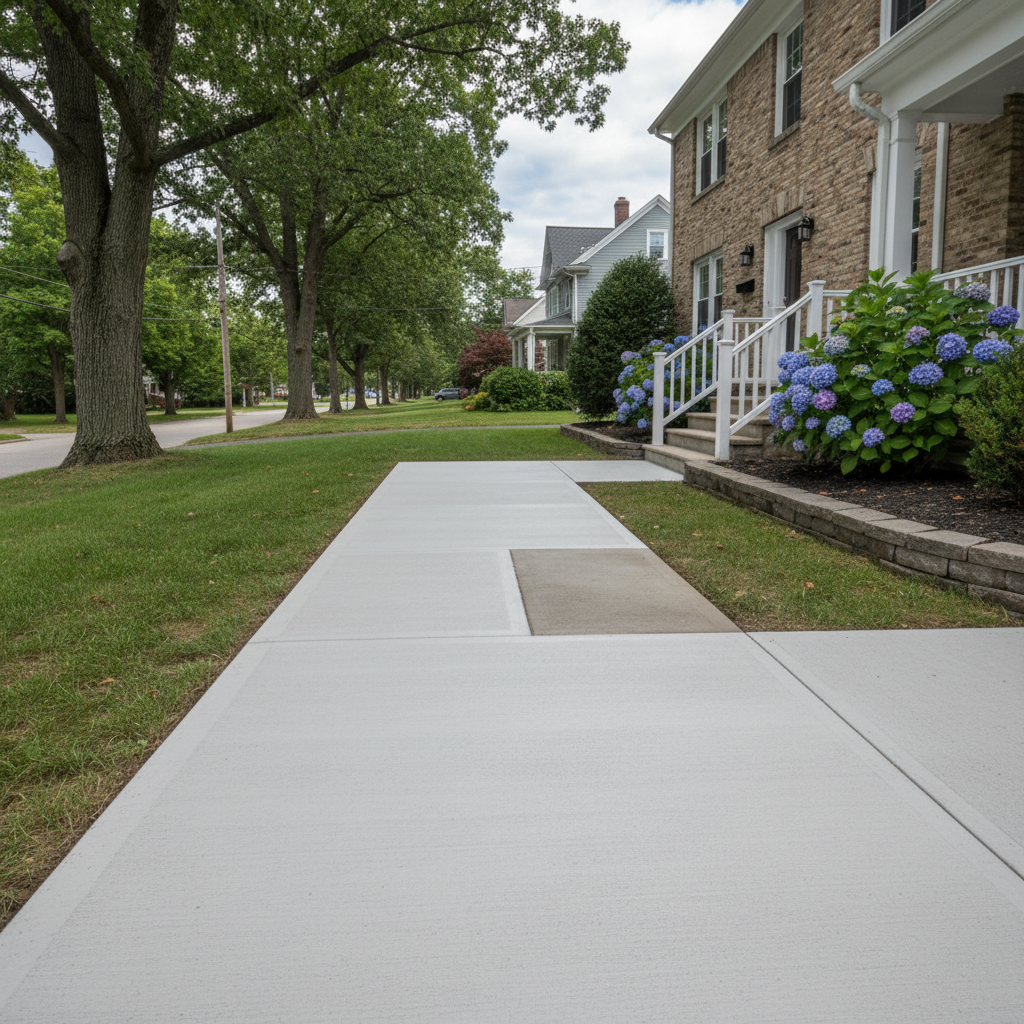 Completed concrete repair work at a residential property in Providence, RI