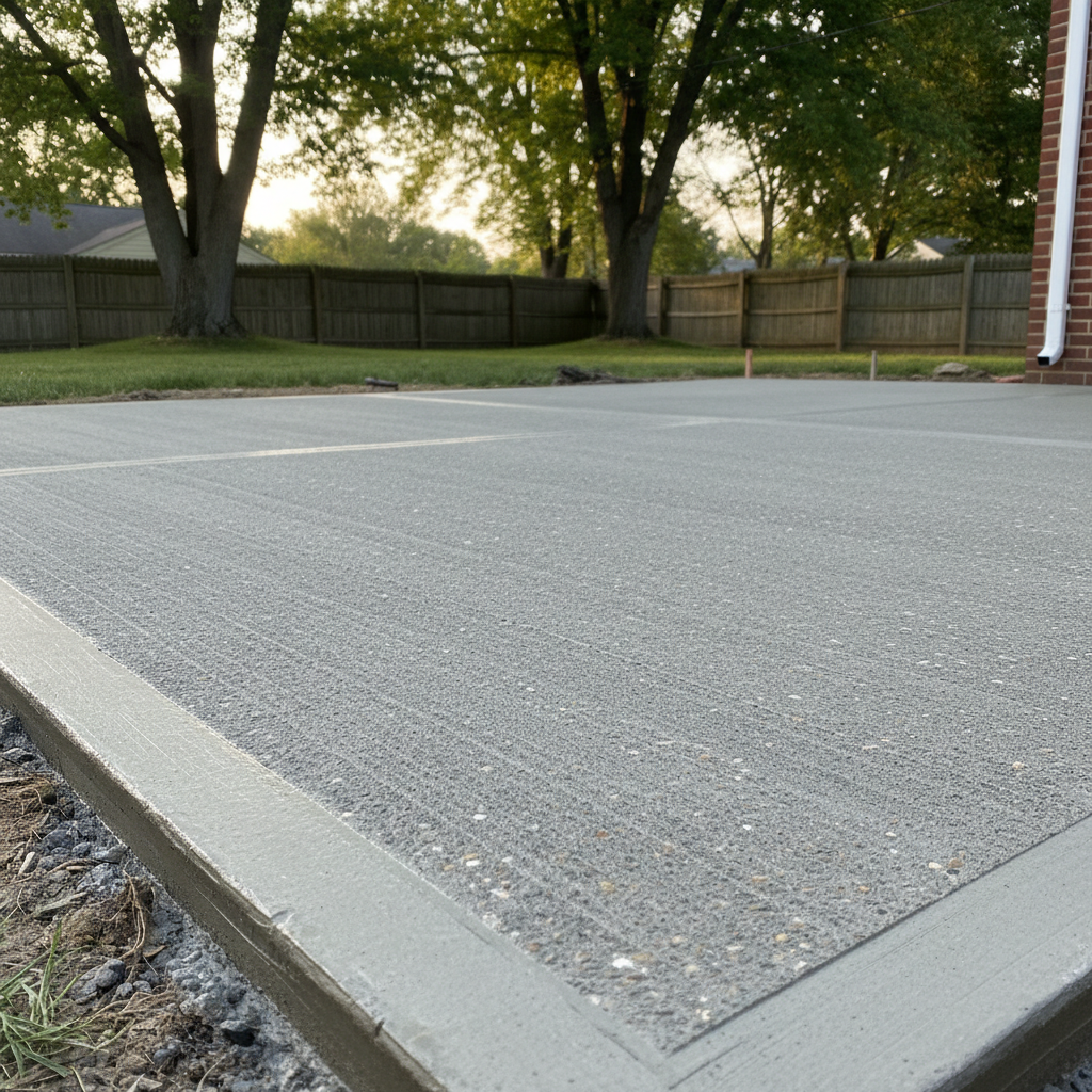 Completed concrete flatwork work at a residential property in Cranston, RI