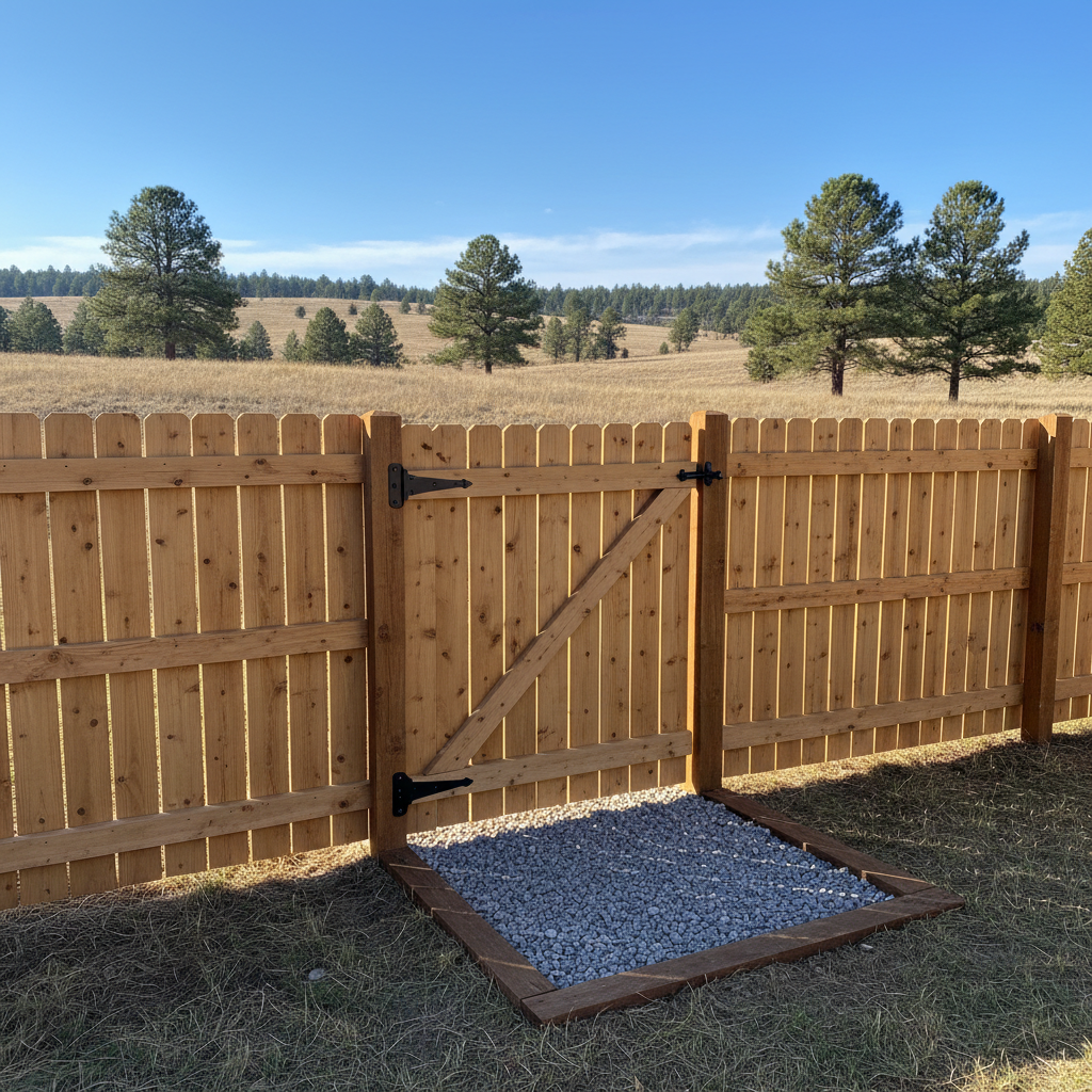 Completed gate installation work at a residential property in Rapid City, SD